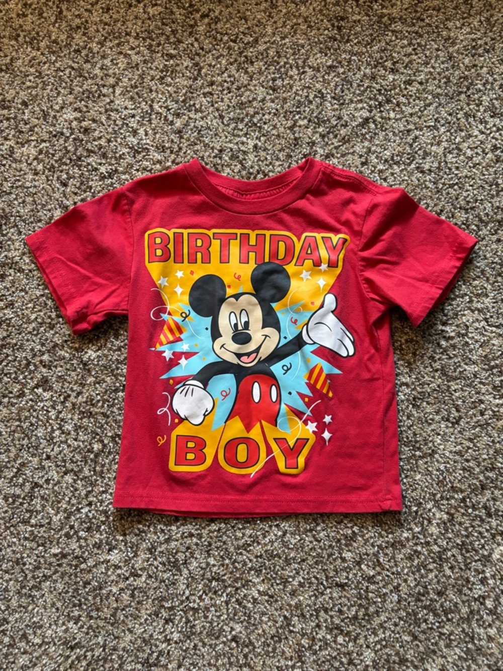 Toddler birthday Red Mickey Mouse Graphic Tee